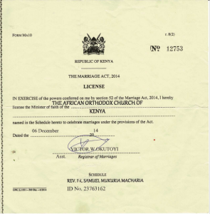 Government Certificate of Ordination